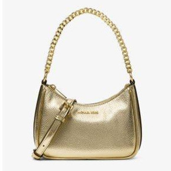 Michael Kors Handbags - Michael Kors‎ Jet Set Extra-Small Convertible Crossbody Bag Metallic Gold Color